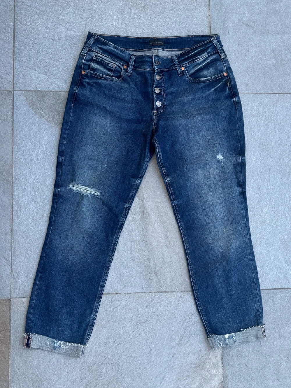 Silver Jeans Co Boyfriend Mid Rise Jeans W32 L27